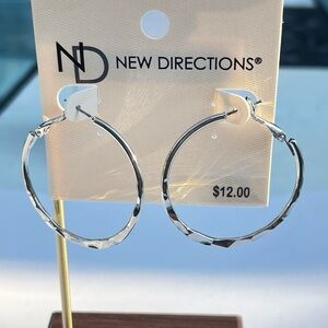 New Directions Silver Tone Hoop Earrings